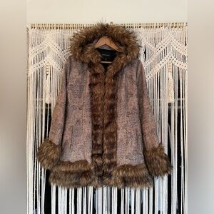 MINKPINK Faux Fur Trim Coat